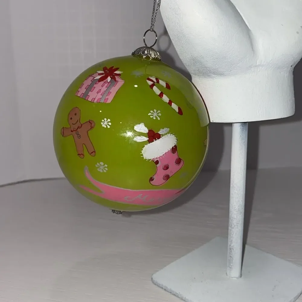 Pier 1 Imports Li Bien Glass Reverse Hand Painted Santa Conductor 2006 Edition